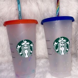 Starbucks limited addition color changing marble & confetti tumbler